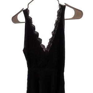 Zara Black Dress with Lace Hemming along the neck line (Size S)